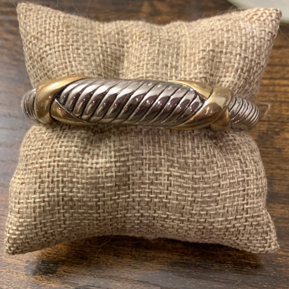 Brighton Two-Tone Silver and Gold Accent Cable Bracelet